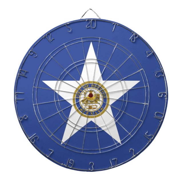 Dartboard with Flag of Houston City, USA (Front)