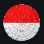 Dartboard with Flag of Indonesia<br><div class="desc">Bring a patriotic twist to game night with this bold dartboard featuring the striking red and white design of the Indonesian flag. Perfectly centred with the iconic bicolor layout—red symbolizing courage and white for honesty—this dartboard transforms any space into a tribute to Indonesian pride. Whether you're hosting a gathering, decorating...</div>