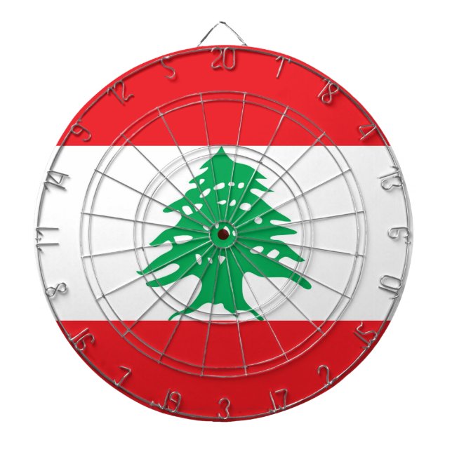 Dartboard with Flag of Lebanon (Front)