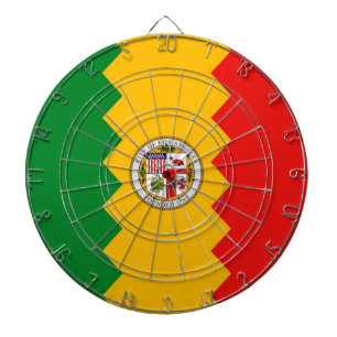 Dartboard with Flag of Los Angeles, California