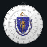 Dartboard with Flag of Massachusetts, USA<br><div class="desc">Elevate your game room with a touch of Massachusetts pride with our exclusive dartboard featuring the flag of Massachusetts! Designed to enhance your gameplay experience, this dartboard is more than just a recreational tool; it’s a tribute to Massachusetts’ rich history and cultural heritage. The vibrant design prominently displays the iconic...</div>