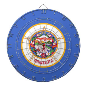 Dartboard with Flag of Minnesota, USA
