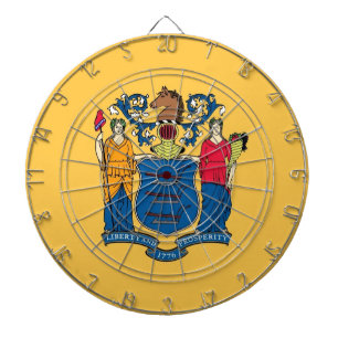 Dartboard with Flag of New Jersey, USA