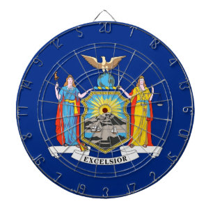 Dartboard with Flag of New York, USA