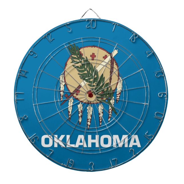 Dartboard with Flag of Oklahoma, USA (Front)