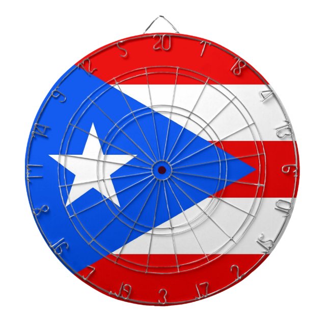 Dartboard with Flag of Puerto Rico, USA (Front)
