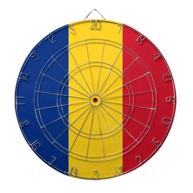 Dartboard with Flag of Romania (Front)