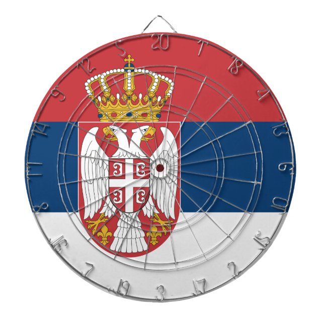 Dartboard with Flag of Serbia (Front)