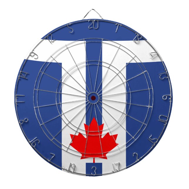 Dartboard with Flag of Toronto, Canada (Front)