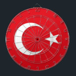 Dartboard with Flag of Turkey<br><div class="desc">Add a touch of Turkish flair to your game room with our exclusive dartboard featuring the flag of Turkey! Crafted with meticulous attention to detail, this dartboard is more than just a functional item; it’s a celebration of Turkey’s vibrant culture and heritage. The striking design prominently displays the iconic Turkish...</div>
