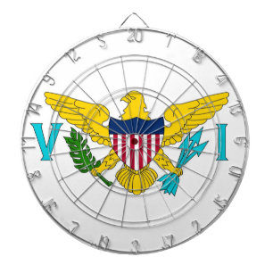 Dartboard with Flag of  Virgin Islands, USA