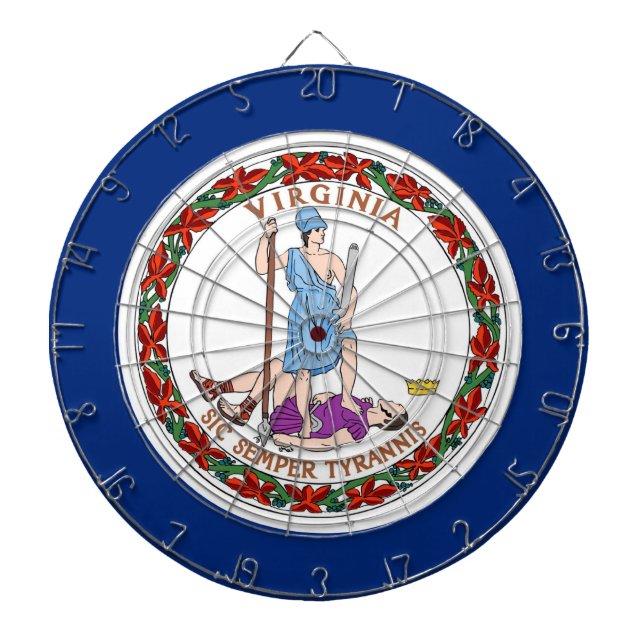 Dartboard with Flag of Virginia, USA (Front)