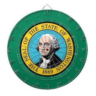 Dartboard with Flag of Washington, USA