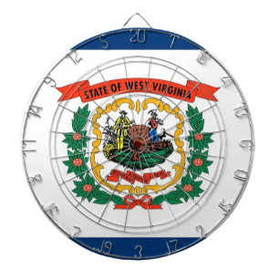 Dartboard with Flag of West Virginia, USA
