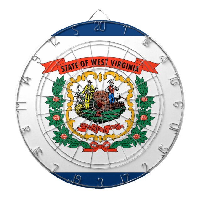 Dartboard with Flag of West Virginia, USA (Front)