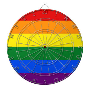 Dartboard with LGBT Rainbow Pride Flag