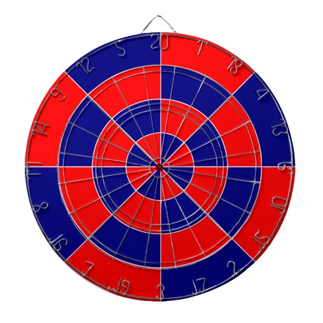 Dartboards with Blue and Red Geometric Design (Front)