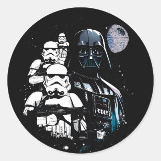 Darth Vader & Imperial Stormtrooper Platoon Classic Round Sticker