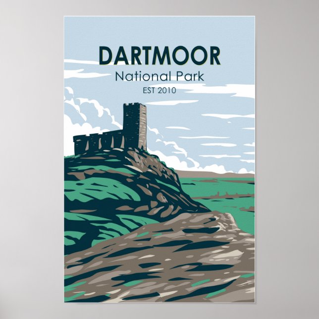 Dartmoor National Park Castle Ruins England Poster (Front)