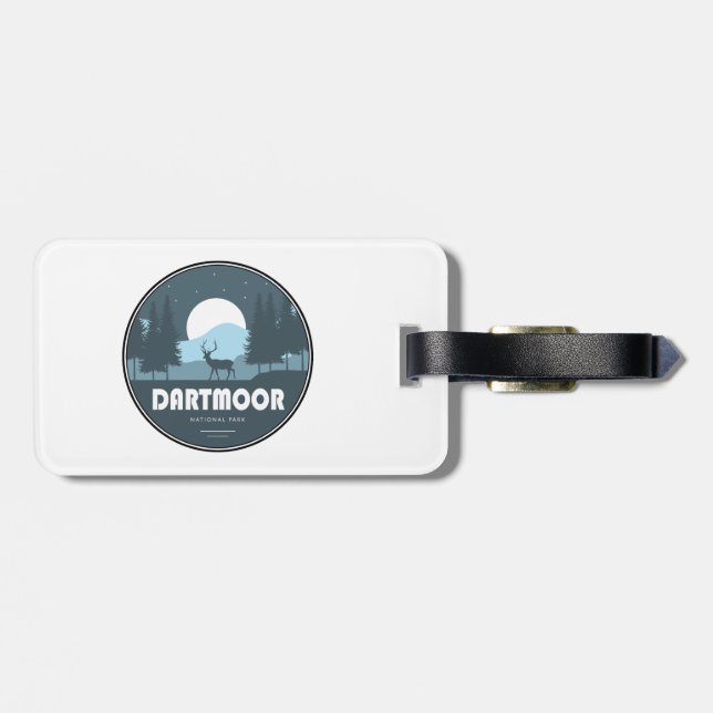 Dartmoor National Park Deer Luggage Tag (Back Horizontal)