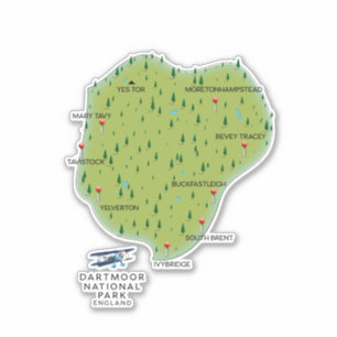 Dartmoor national park England Map