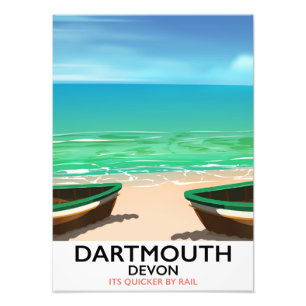 Dartmouth Devon beach poster