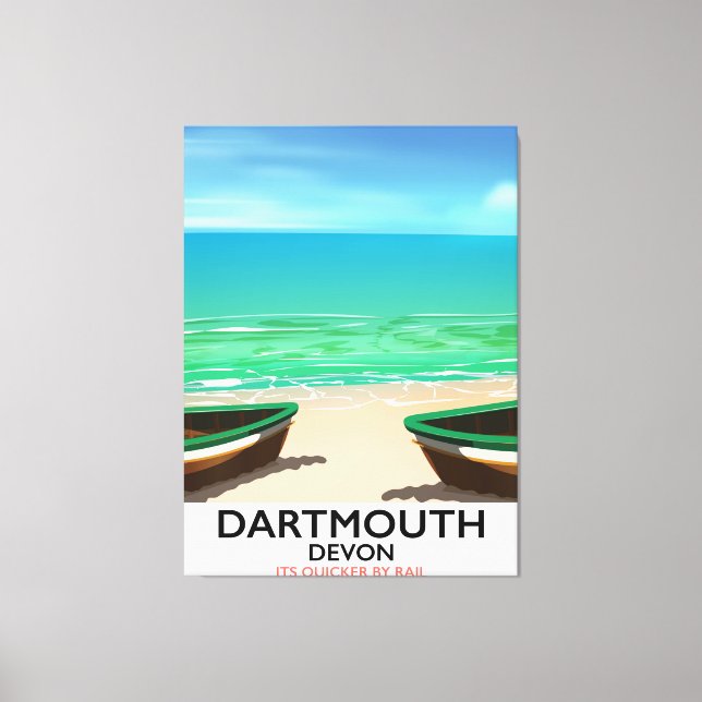 Dartmouth Devon beach poster Canvas Print (Front)