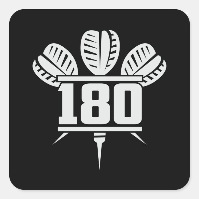 Darts 180 Dart Dartboard Bullseye Arrow Funny Gift Square Sticker (Front)