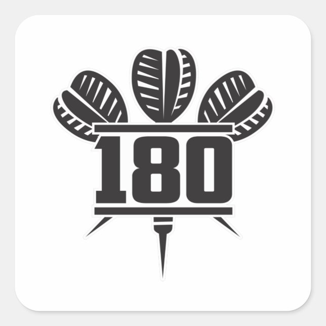 Darts 180 Dart Dartboard Bullseye Arrow Gift Idea Square Sticker (Front)