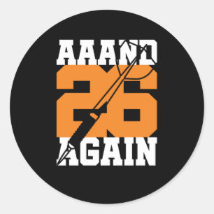 Darts 26 Again Club Hobby Sports Funny Classic Round Sticker
