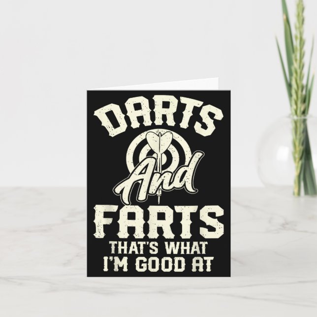 Darts And Farts That's What I'm Good At Funny Dart Card (Front)