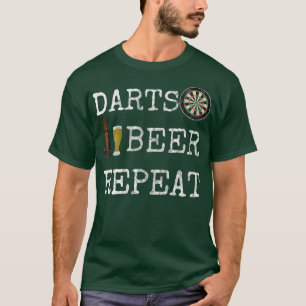 Darts Beer Repeat Cricket Dart 501 Beer Retro T-Shirt