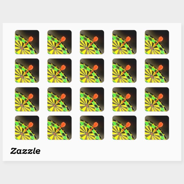 Darts Board Square Sticker (Sheet)