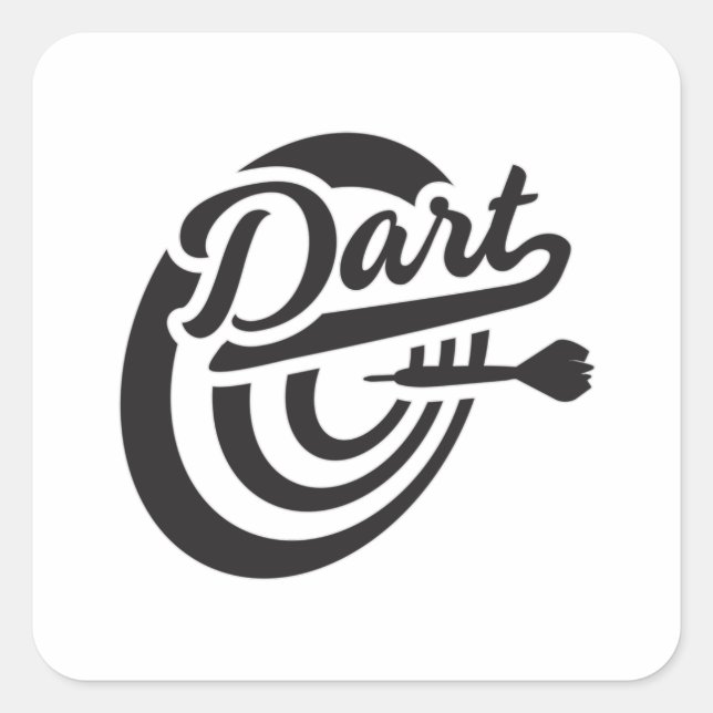 Darts Dart 180 Dartboard Bullseye Arrow Gift Idea Square Sticker (Front)