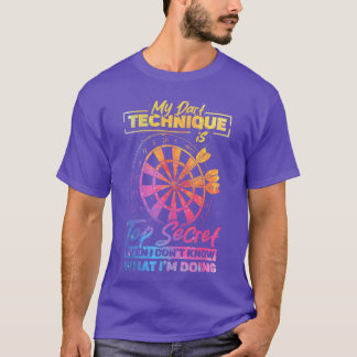Darts Dart Funny Dart Player Dartboard Small girl T-Shirt