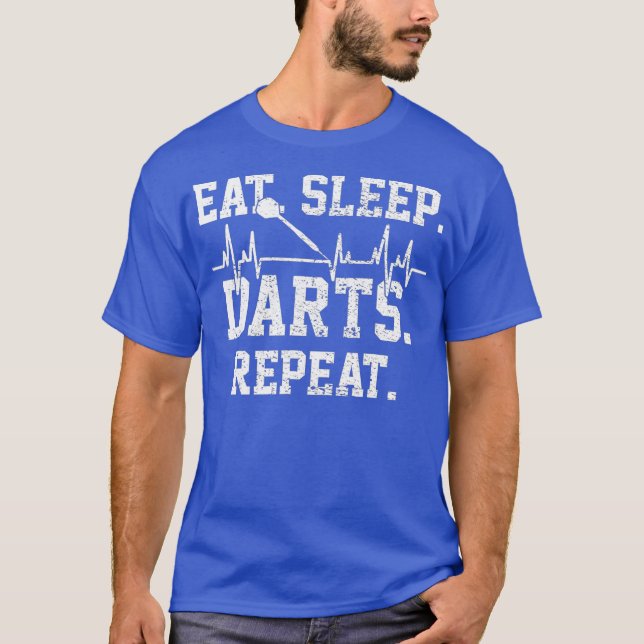 Darts Dart Player Heartbeat Gift T-Shirt (Front)