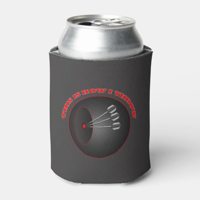 Darts Dart Player How I Throw Personalized Can Cooler (Can Front)