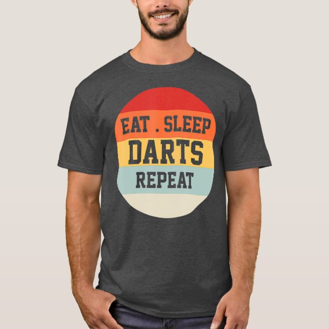 Darts Dart Player Retro Funny Gift T-Shirt (Front)