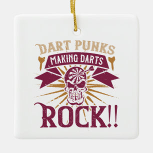Darts - Dart Punks Making Darts Rock! Ceramic Ornament