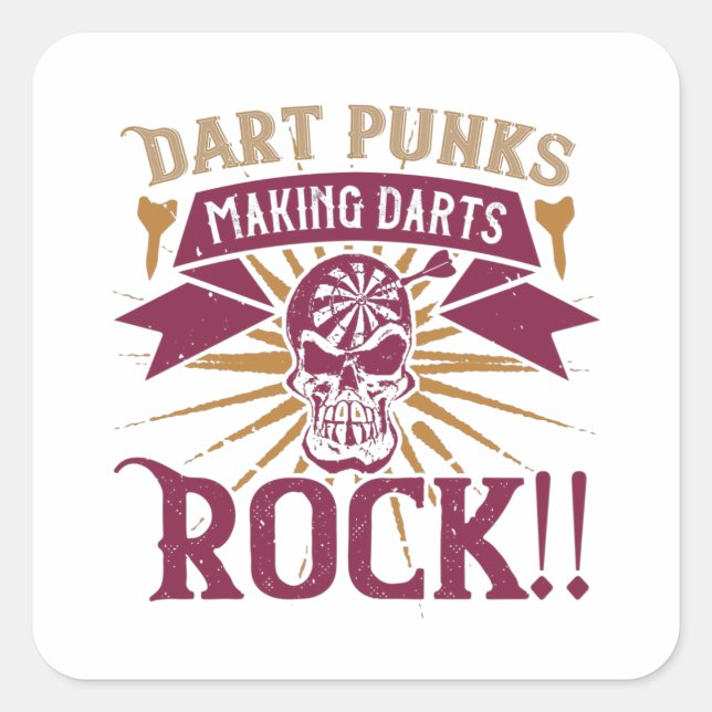 Darts - Dart Punks Making Darts Rock! Square Sticker (Front)