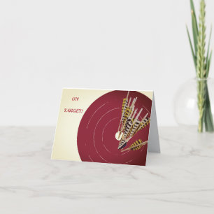 DARTS DARTBOARD ON TARGET BIRTHDAY PERSONALIZE THANK YOU CARD
