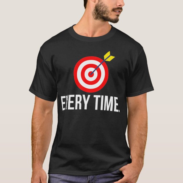 Darts Every Time Bullseye Cricket T-Shirt (Front)
