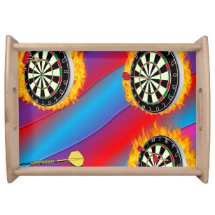 Darts Fire Ring red blue Serving Tray