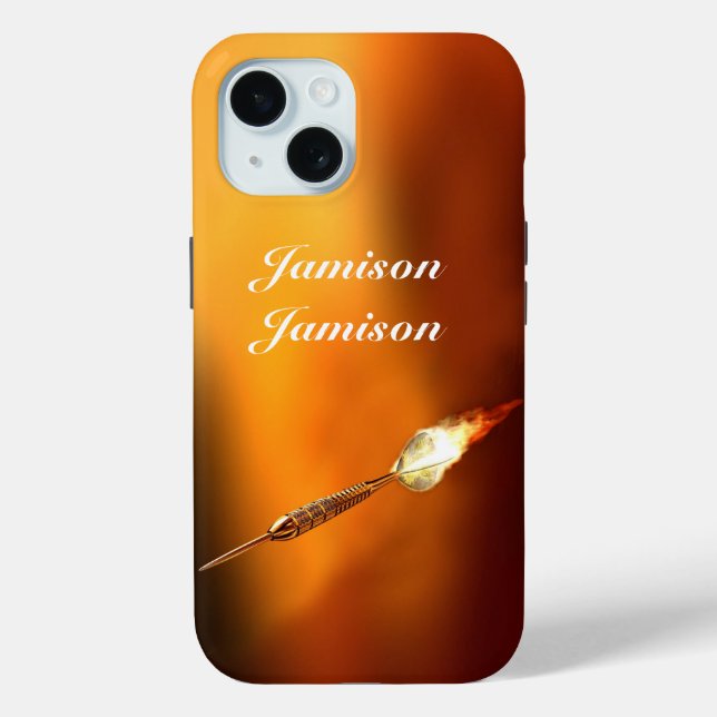 Darts Flaming dart Colourful Background personaliz Case-Mate iPhone Case (Back)