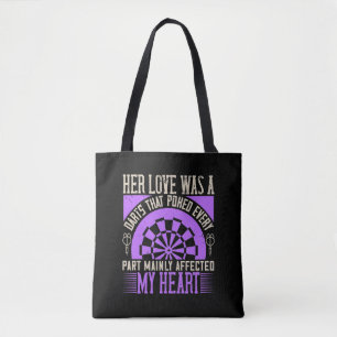Darts - Her Love Was A Darts Affected My Heart Tote Bag