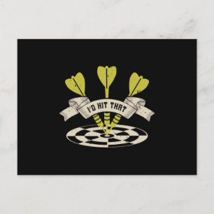 Darts - I'd Hit That Bullseye Postcard