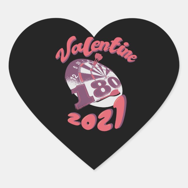 Darts is my Valentine 2021 Heart Sticker (Front)