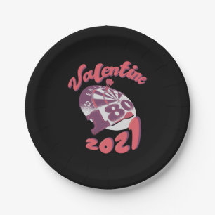 Darts is my Valentine 2021 Paper Plate