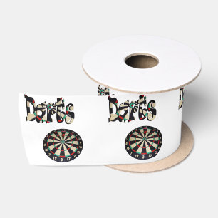 Darts Logo And Dartboard, Satin Ribbon