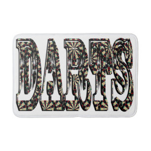 Darts Logo Made With Dartboards, Bath Mat